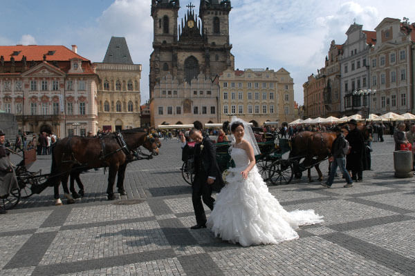 馬車遊覧の途中で下車してフォト